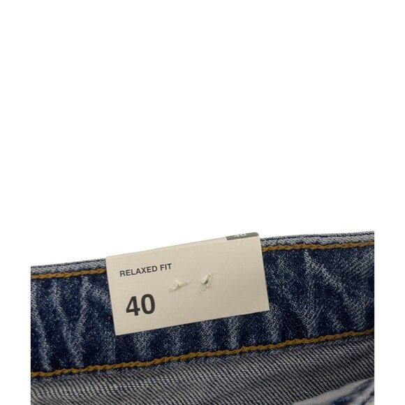 Zara Womens Crop Jeans EU 40 US 8 Relaxed Fit Blue Denim Distressed 8228/221 NWT - Picture 4 of 16